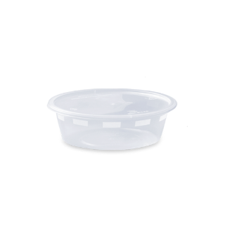 صورة  علبة مايكرويف شفافه مستديرة بغطاء 225 