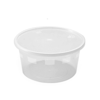 صورة  علبة مايكرويف شفافه مستديرة بغطاء 450 