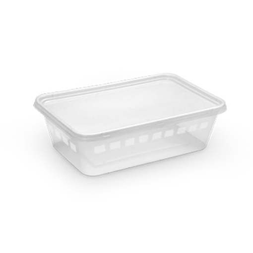 Picture of clear microwave cont. rect. 1000 cc w\lid