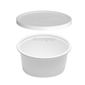 Picture of falcon white plastic tub 400 cc w\lid