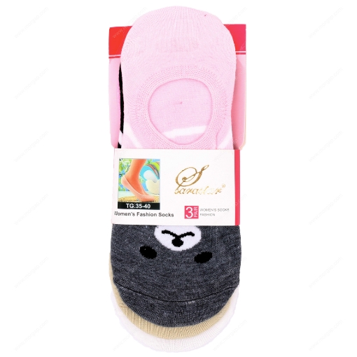 Picture of Woman Socks Small KItty Free Size 3 Pair