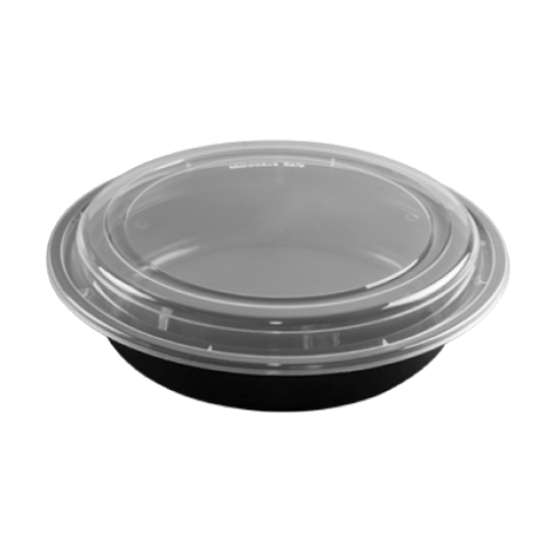 Picture of MIC.CONT.ROUND 48 OZ BLK W/LID (RE89)PGL