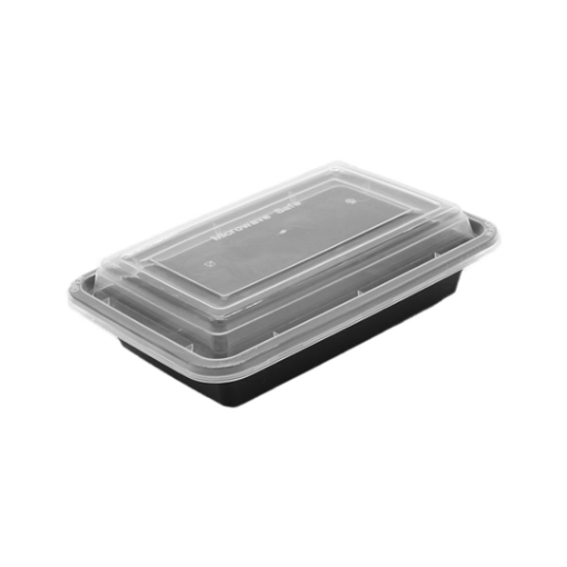 Picture of MIC.CONT.RECT. 24 OZ BLACK W/LID (RE-24)