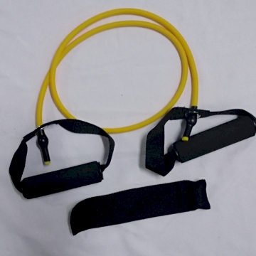 Picture of Resistance training elastomer with handle 1, yellow color