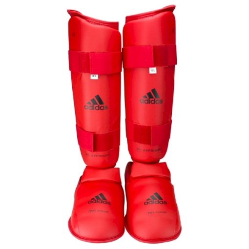 Picture of  Internationally certified leg and foot guard, red color