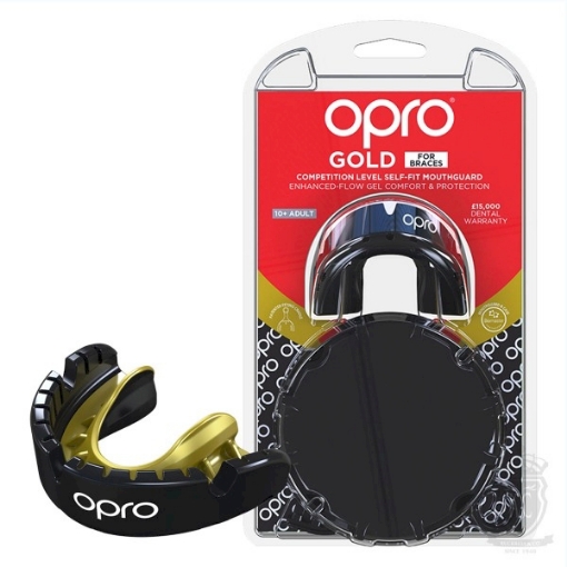 Picture of  Obero Gen 4 Gold Braces Mouthguard - Black