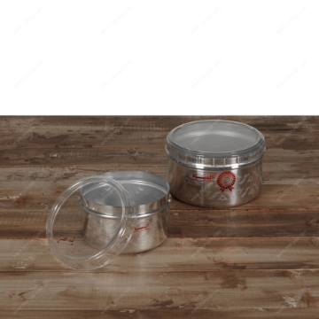 Picture of DECORATED POLISHED HIGH CONTAINER W/TRANS. UNBREAKABLE COVER