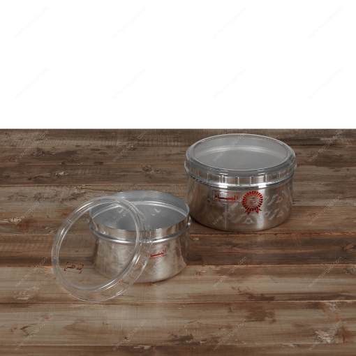 Picture of DECORATED POLISHED HIGH CONTAINER W/TRANS. UNBREAKABLE COVER