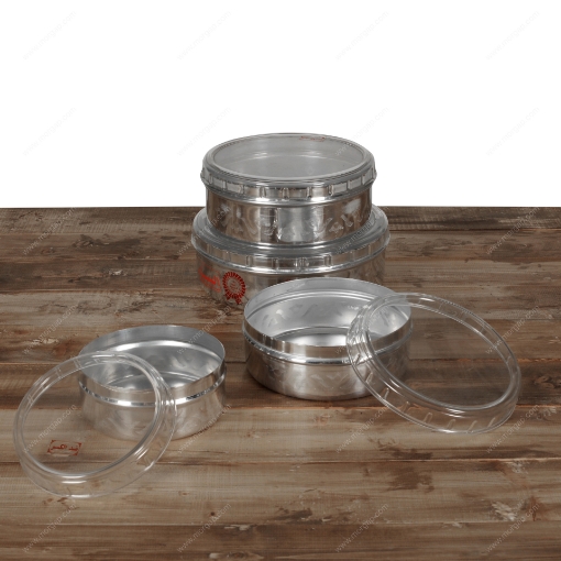 Picture of DECORATED POLISHED SHORT CONTAINER W/TRANS. UNBREAKABLE COVER