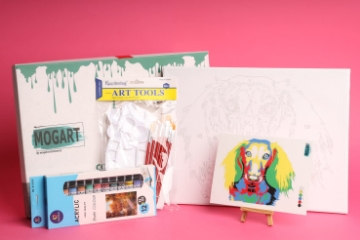 Picture of 	paint by number dog canvas