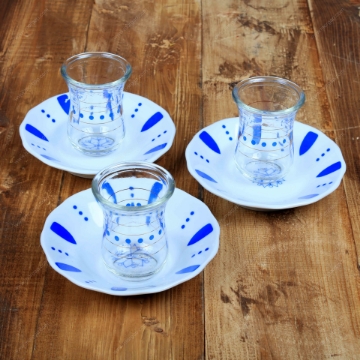 Picture of Arabic  traditional teacup istikan 12 psc with porcelain