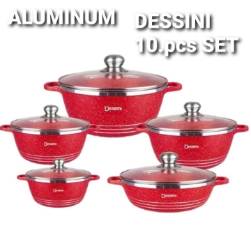 Picture of Dessini die casting stone granite ceramic non-stick coating cookware 12pcs cooking pot
