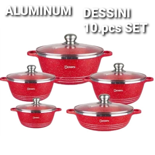Picture of Dessini die casting stone granite ceramic non-stick coating cookware 12pcs cooking pot