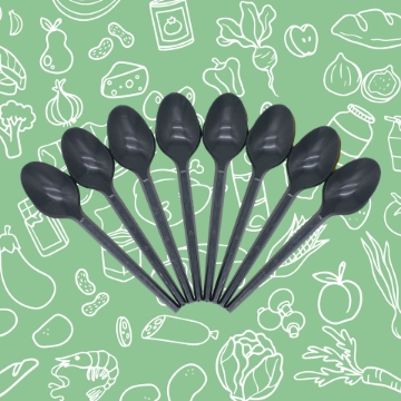 Picture of Black Plastic Spoon 50 Pcs