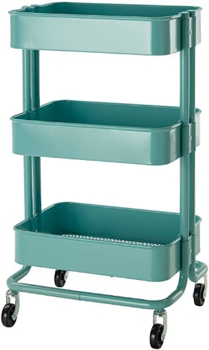 صورة سلة متحركة بعجلات للأطعمة والخضار