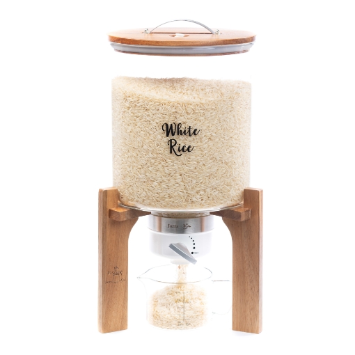 Picture of Glass storage container 9 kg with Acacia wood