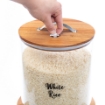 Picture of Glass storage container 9 kg with Acacia wood