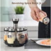 Picture of Cruet Set Seasoning Container Sauce Jar Condiments Salt Jar Revolving Spice Rack