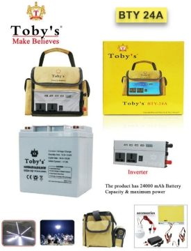Picture of 24A Rechargeable Battery with Inverter 12V-220V, 24A Battery for camping 24000mah Power