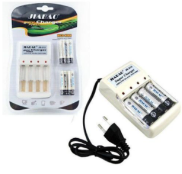 صورة Jiabao Battery Charger with 4 Pieces 600mAh 4 AA Rechargeable Batteries