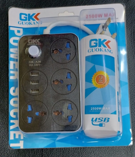 Picture of 4 Way Power Socket with 3 USB Ports